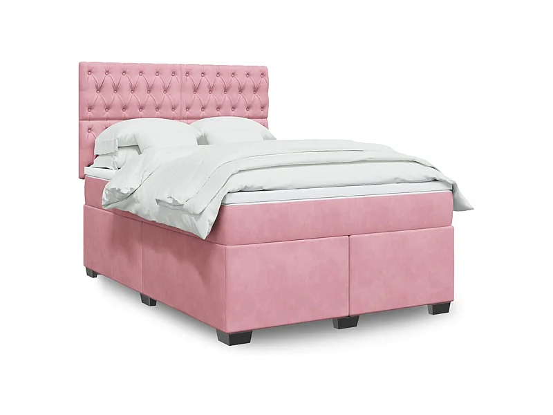 Sommier à lattes de lit avec matelas Rose 160x200 cm Velours
