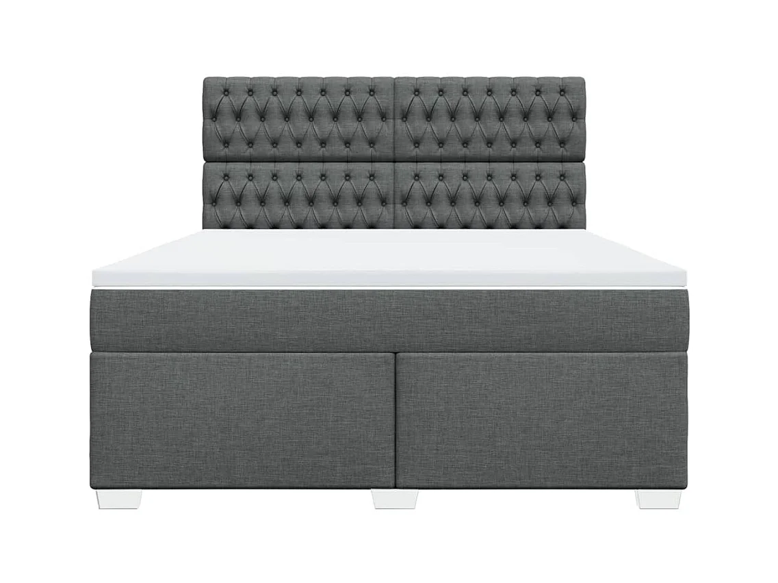 Sommier à lattes de lit avec matelas Gris foncé 180x200cm Tissu