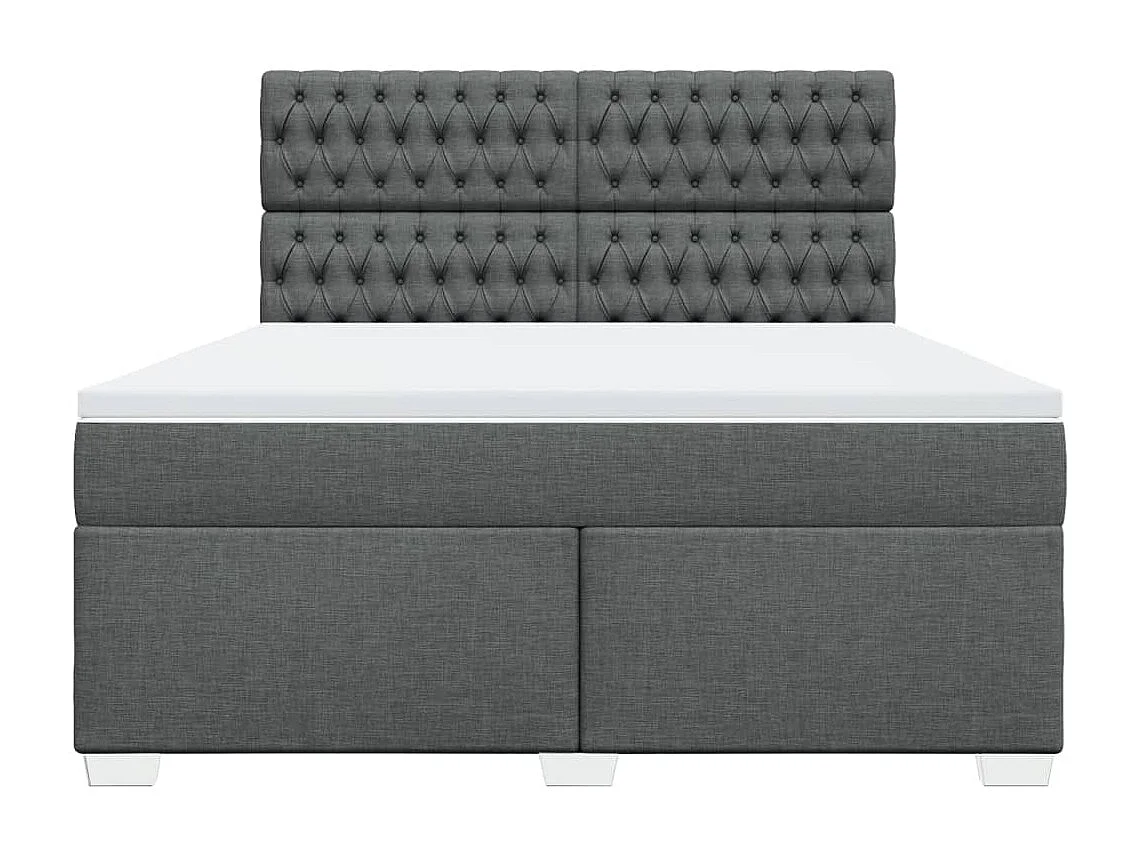 Cama com molas/colchão 180x200 cm tecido cinzento-escuro