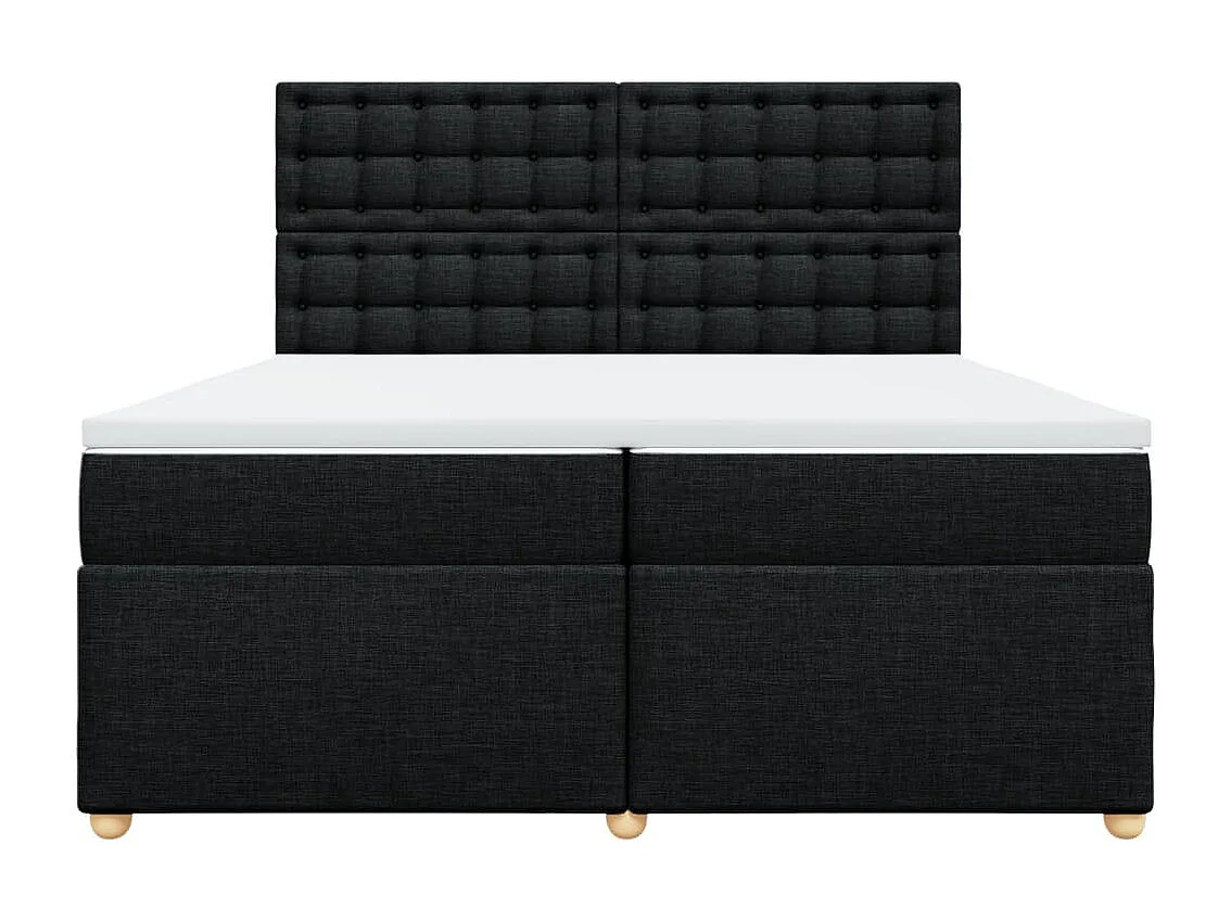 Cama com molas/colchão 200x200 cm tecido preto