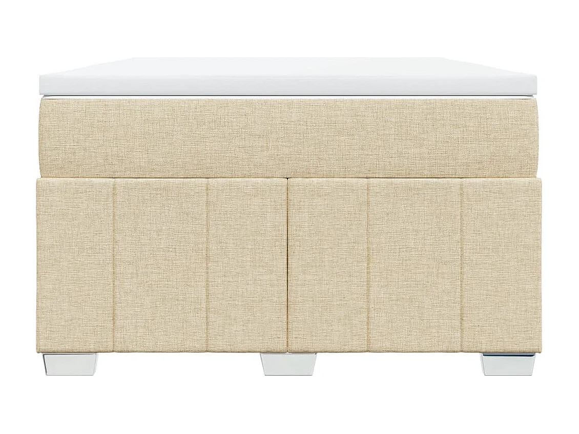 Sommier à lattes de lit avec matelas crème 120x190 cm tissu