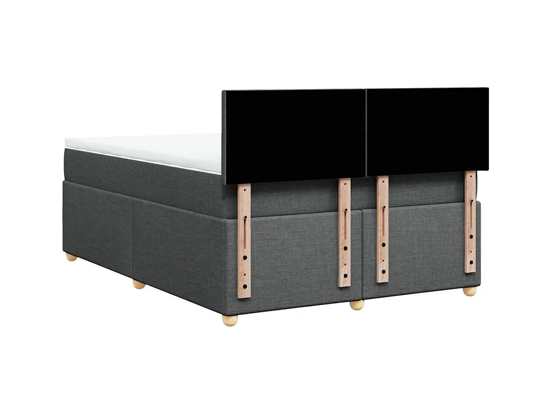 Sommier à lattes de lit avec matelas Gris foncé 140x190cm Tissu