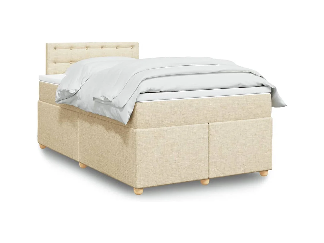 Boxspring met matras stof crèmekleurig 120x190 cm