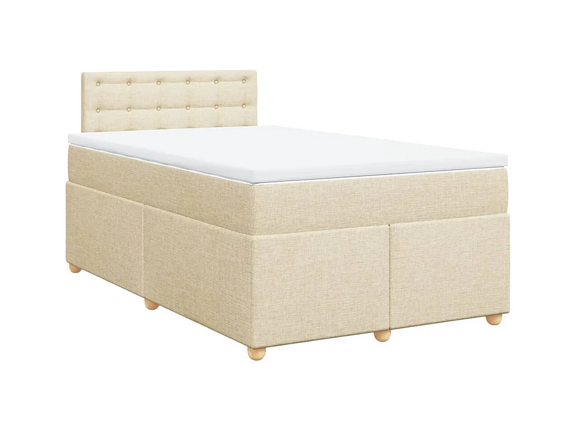 Cama boxspring com colchão 120x190 cm tecido cor creme