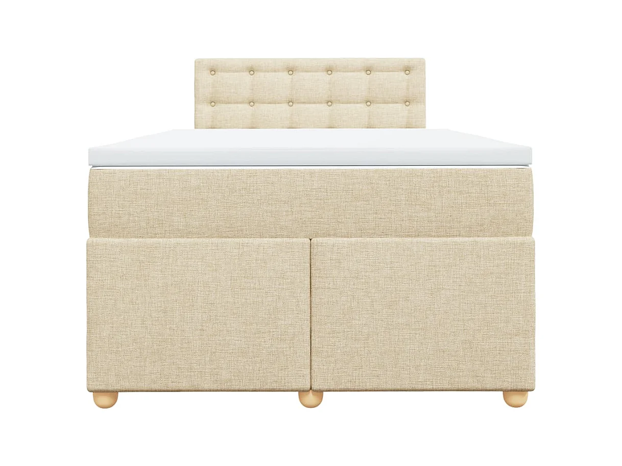 Cama boxspring com colchão 120x190 cm tecido cor creme