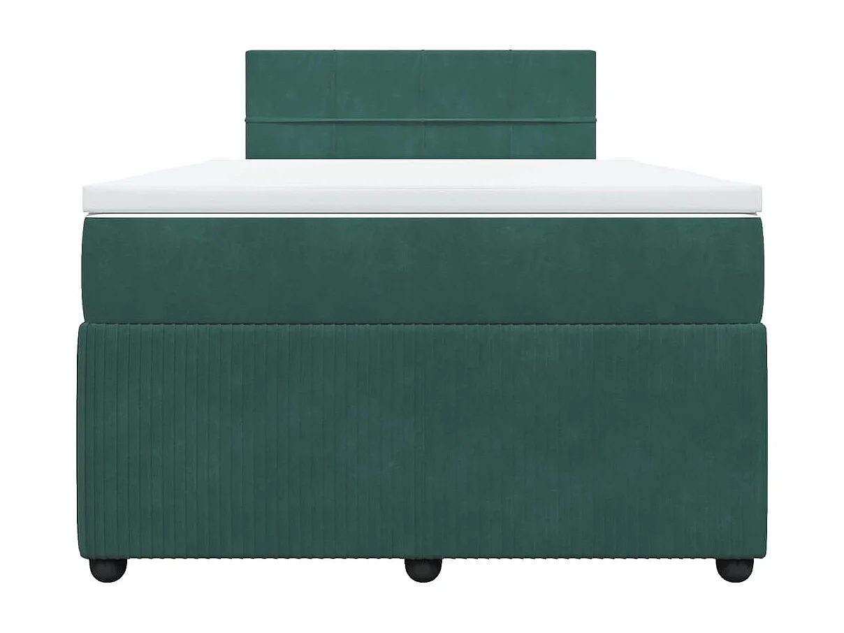 Sommier à lattes de lit et matelas Vert foncé 120x200cm Velours