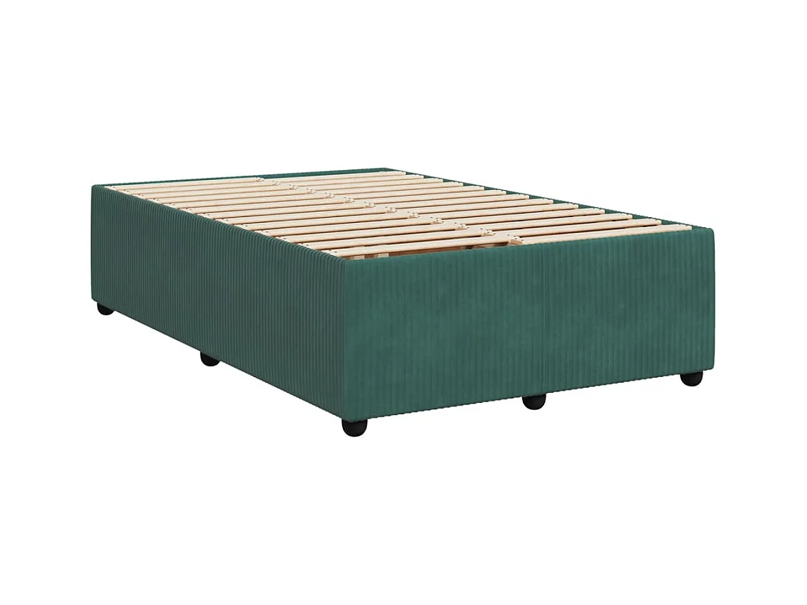 Sommier à lattes de lit et matelas Vert foncé 120x200cm Velours