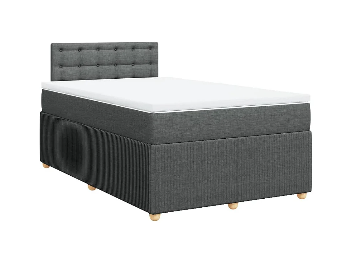 Sommier à lattes de lit avec matelas gris foncé 120x190cm tissu
