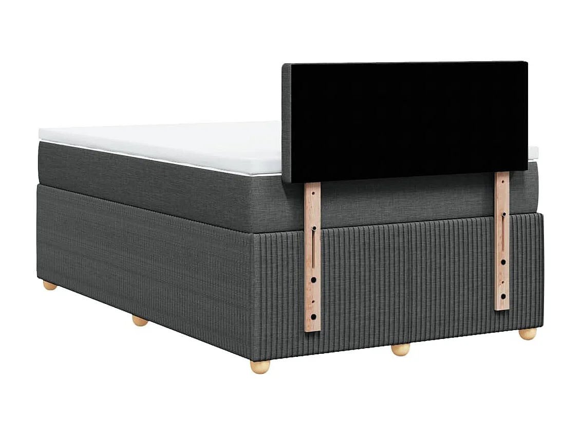 Sommier à lattes de lit avec matelas gris foncé 120x190cm tissu