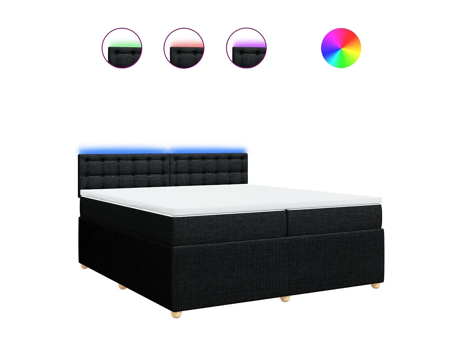 Boxspring met matras stof zwart 200x200 cm