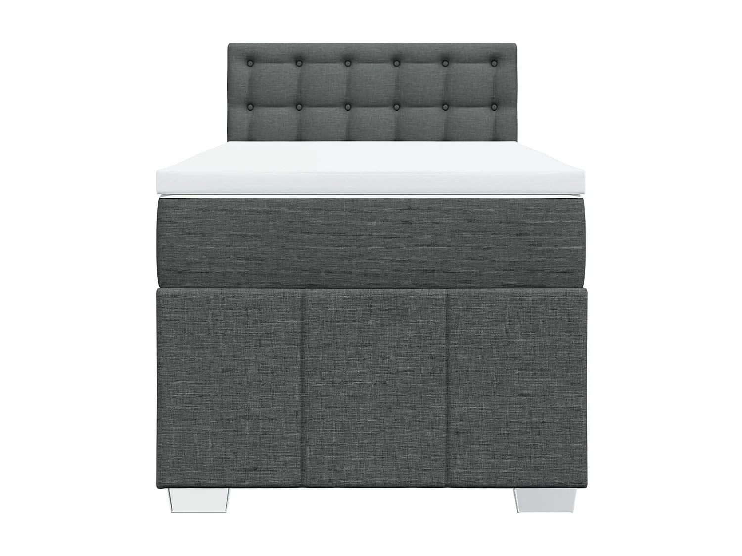 Cama com molas/colchão 80x200 cm tecido cinzento-escuro