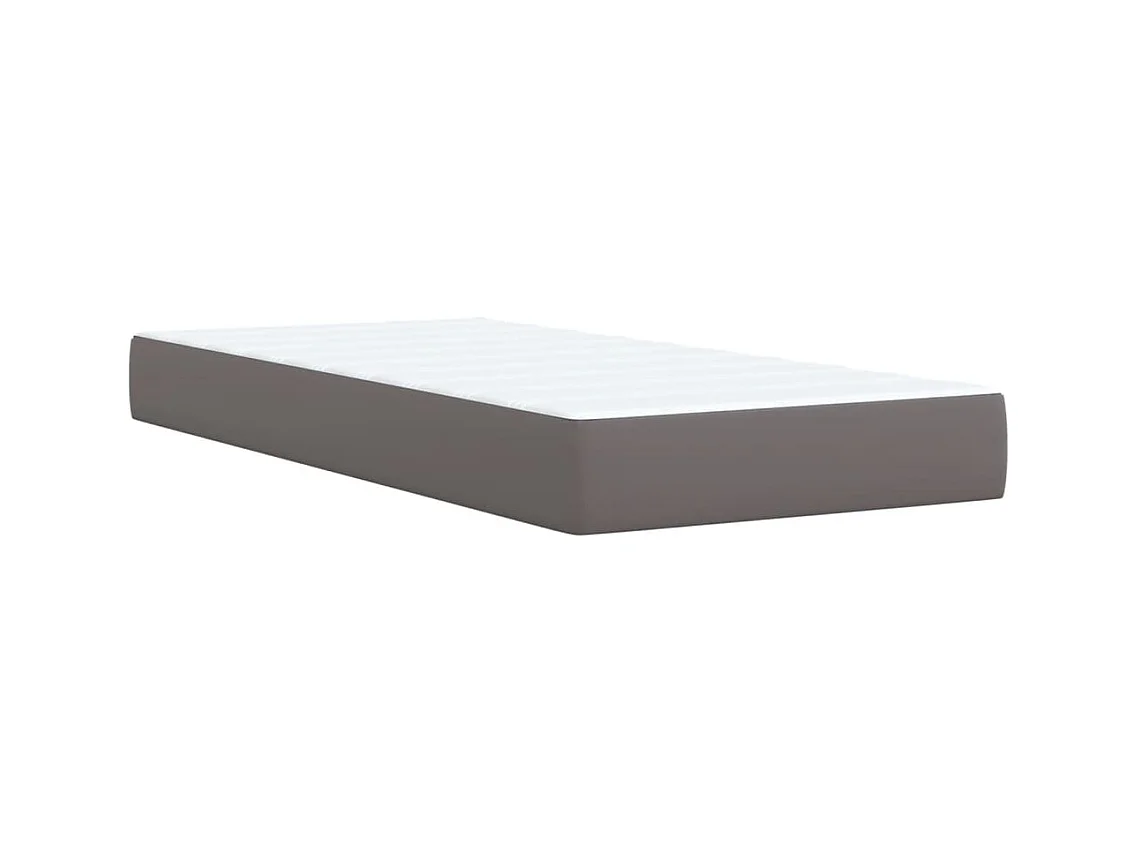 Sommier à lattes de lit avec matelas Gris 90x200 cm Similicuir