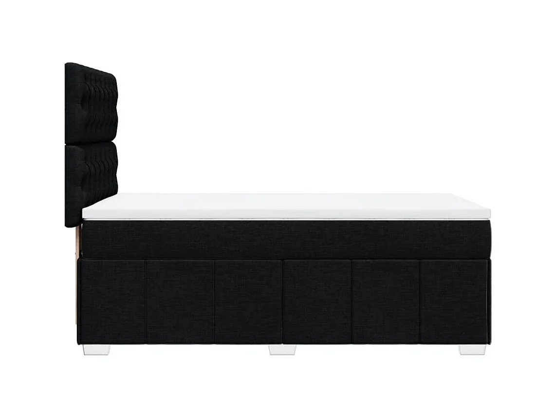 Sommier à lattes de lit et matelas Noir 80x200 cm Tissu