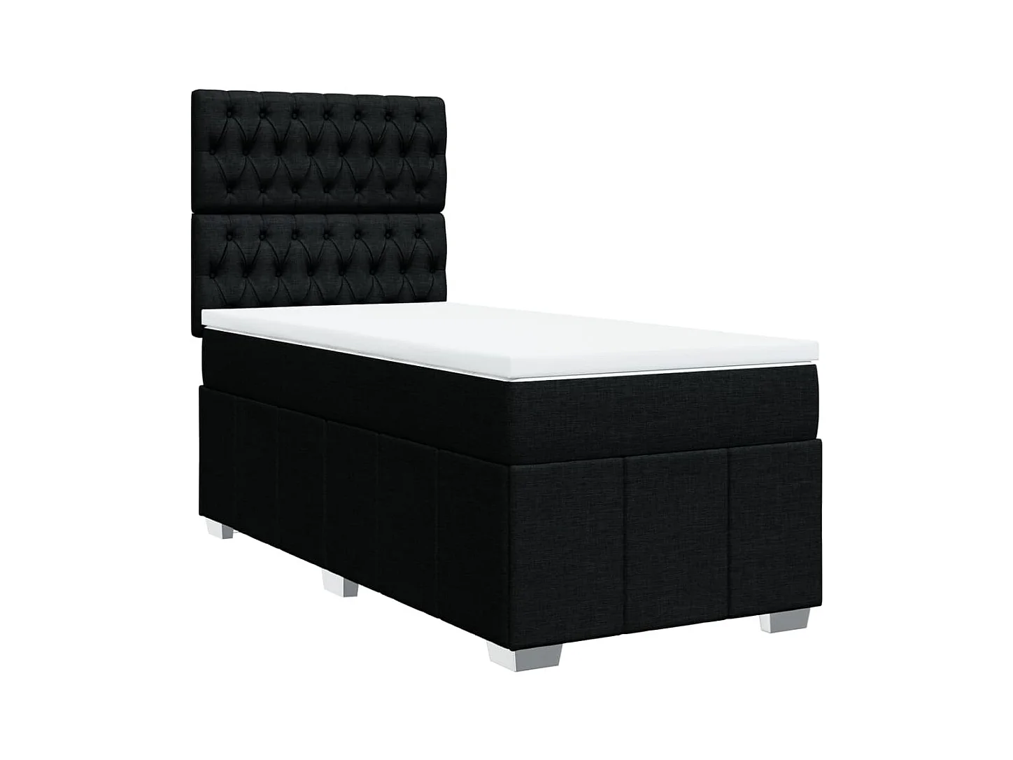 Sommier à lattes de lit et matelas Noir 80x200 cm Tissu