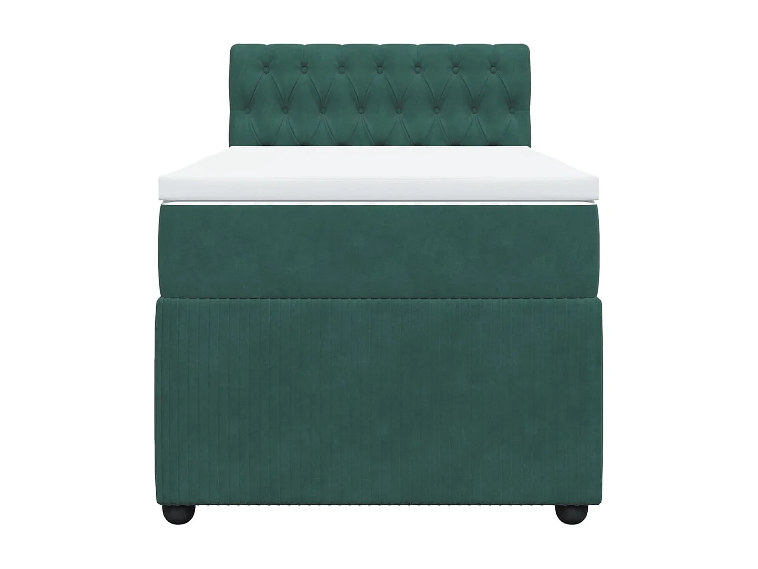 Boxspring met matras fluweel donkergroen 100x200 cm