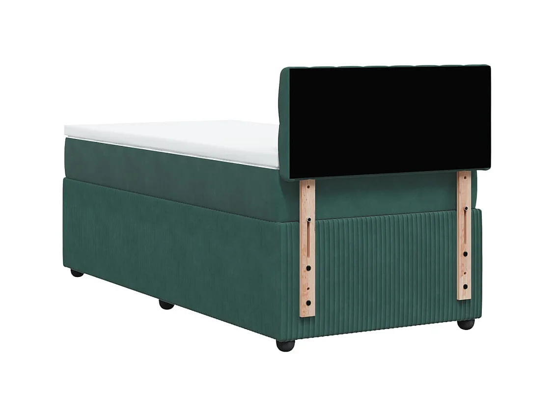 Sommier à lattes de lit avec matelas Vert foncé 100x200 cm