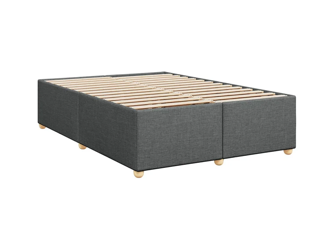 Sommier à lattes de lit avec matelas Gris foncé 140x200cm Tissu