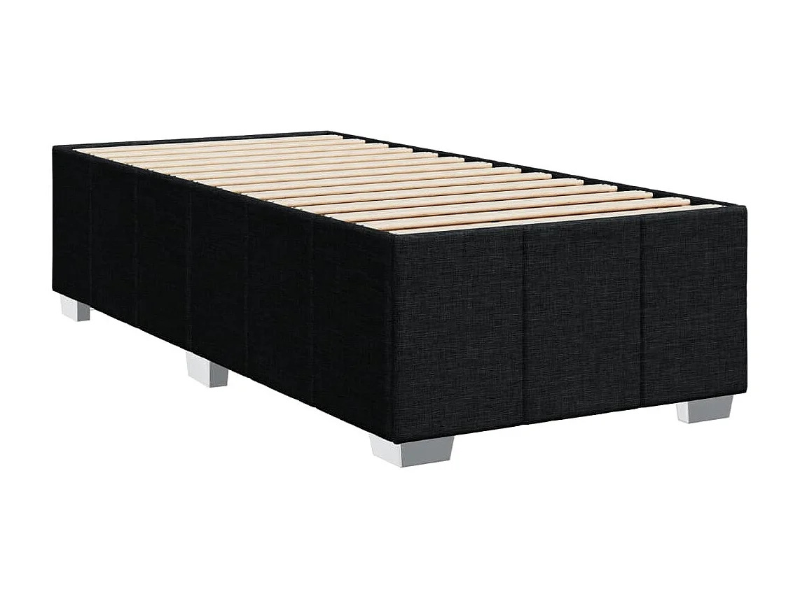 Sommier à lattes de lit avec matelas Noir 90x200 cm Tissu