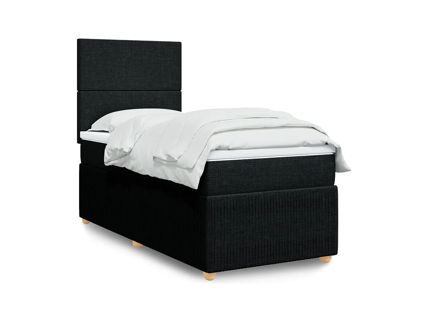 Sommier à lattes de lit avec matelas Noir 90x200 cm Tissu