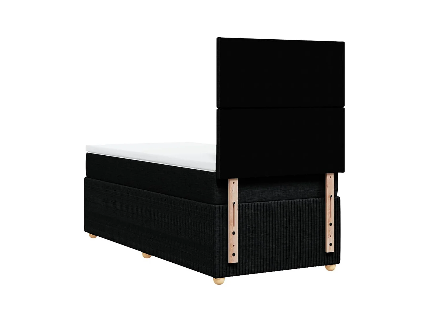 Sommier à lattes de lit avec matelas Noir 90x200 cm Tissu