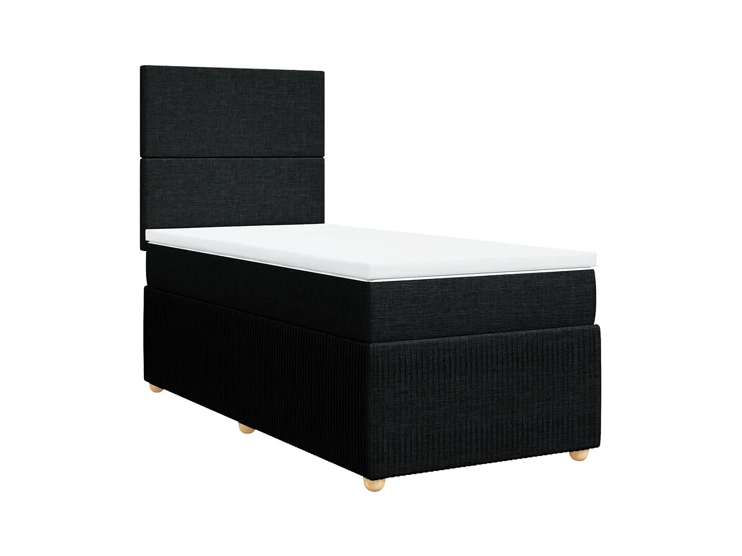 Sommier à lattes de lit avec matelas Noir 90x200 cm Tissu
