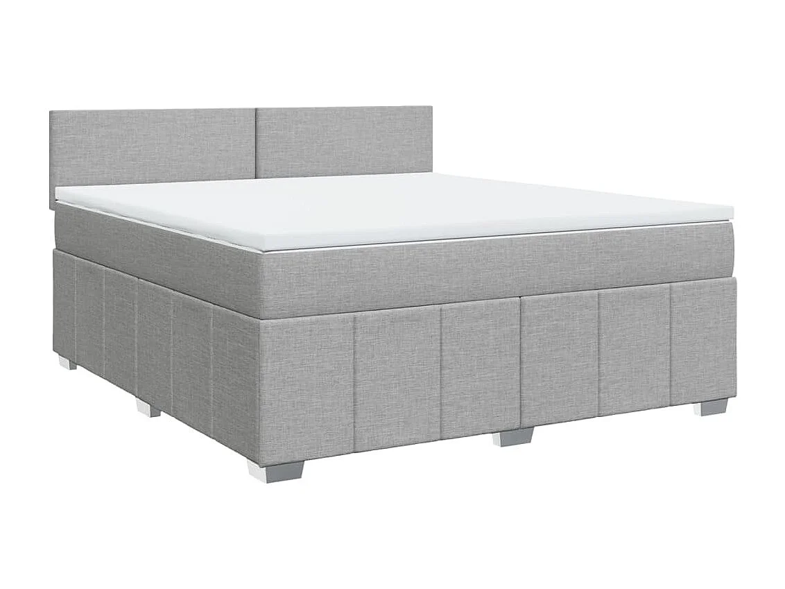 Sommier à lattes de lit avec matelas Gris clair 180x200cm Tissu