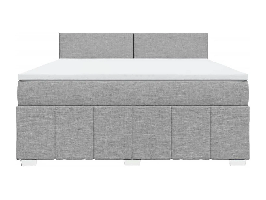 Sommier à lattes de lit avec matelas Gris clair 180x200cm Tissu