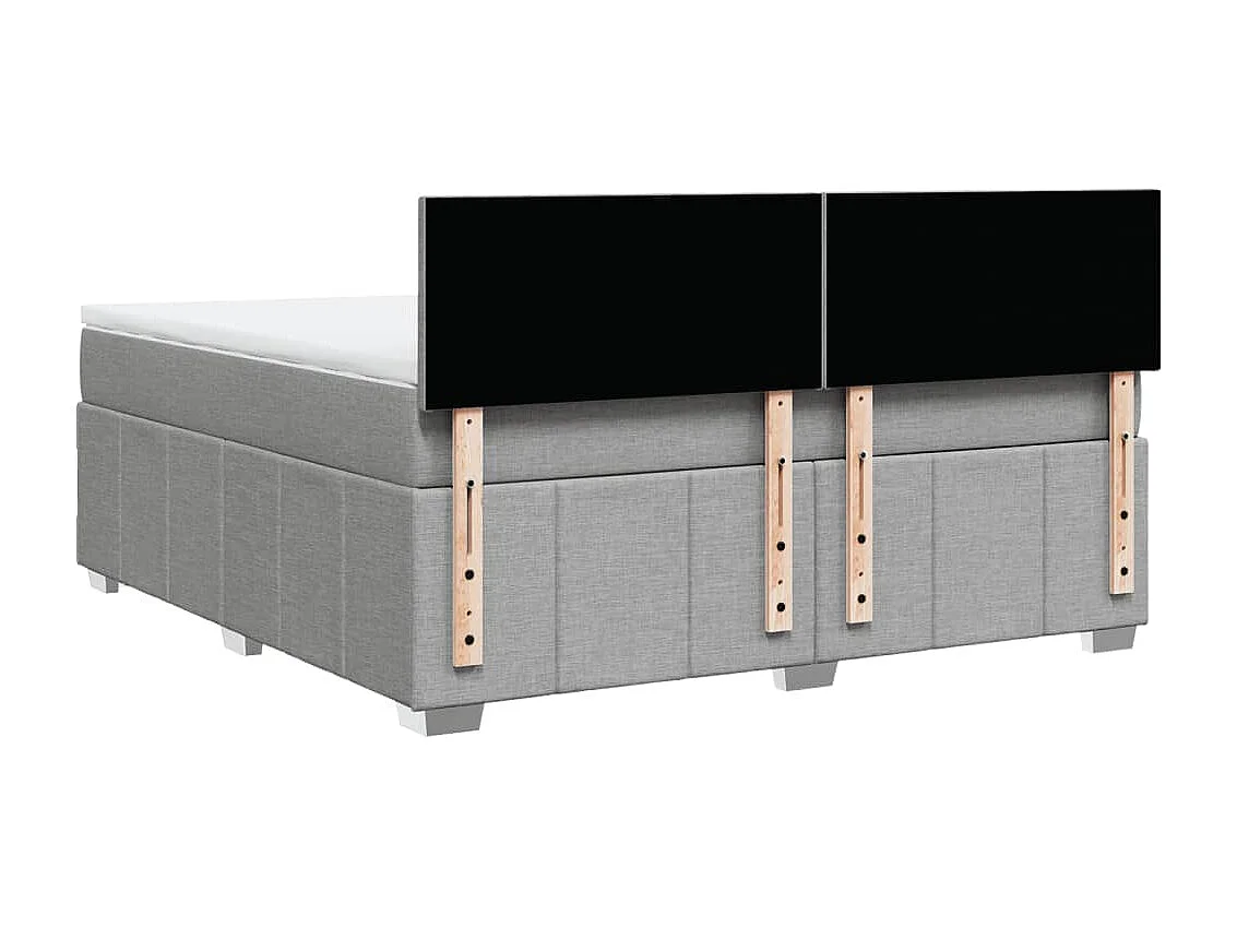 Sommier à lattes de lit avec matelas Gris clair 180x200cm Tissu