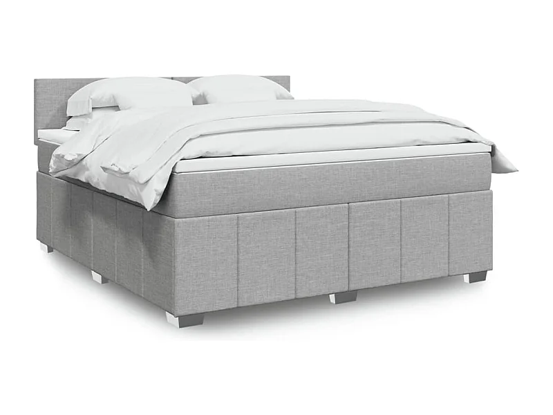 Sommier à lattes de lit avec matelas Gris clair 180x200cm Tissu