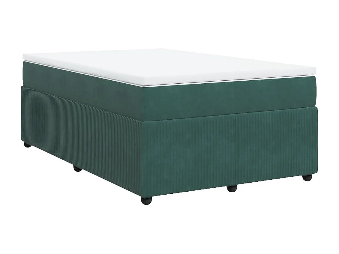 Boxspring met matras fluweel donkergroen 120x190 cm