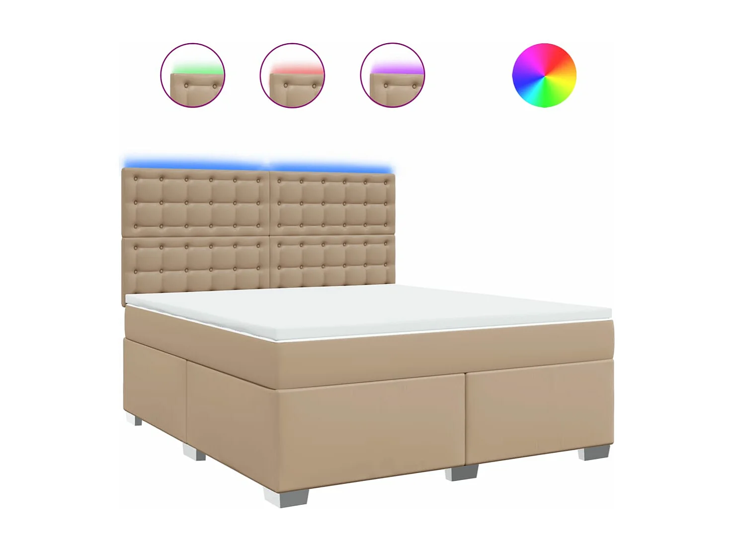 Cama com molas/colchão 180x200 cm couro artificial cappuccino