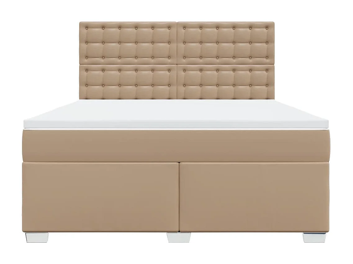 Cama com molas/colchão 180x200 cm couro artificial cappuccino