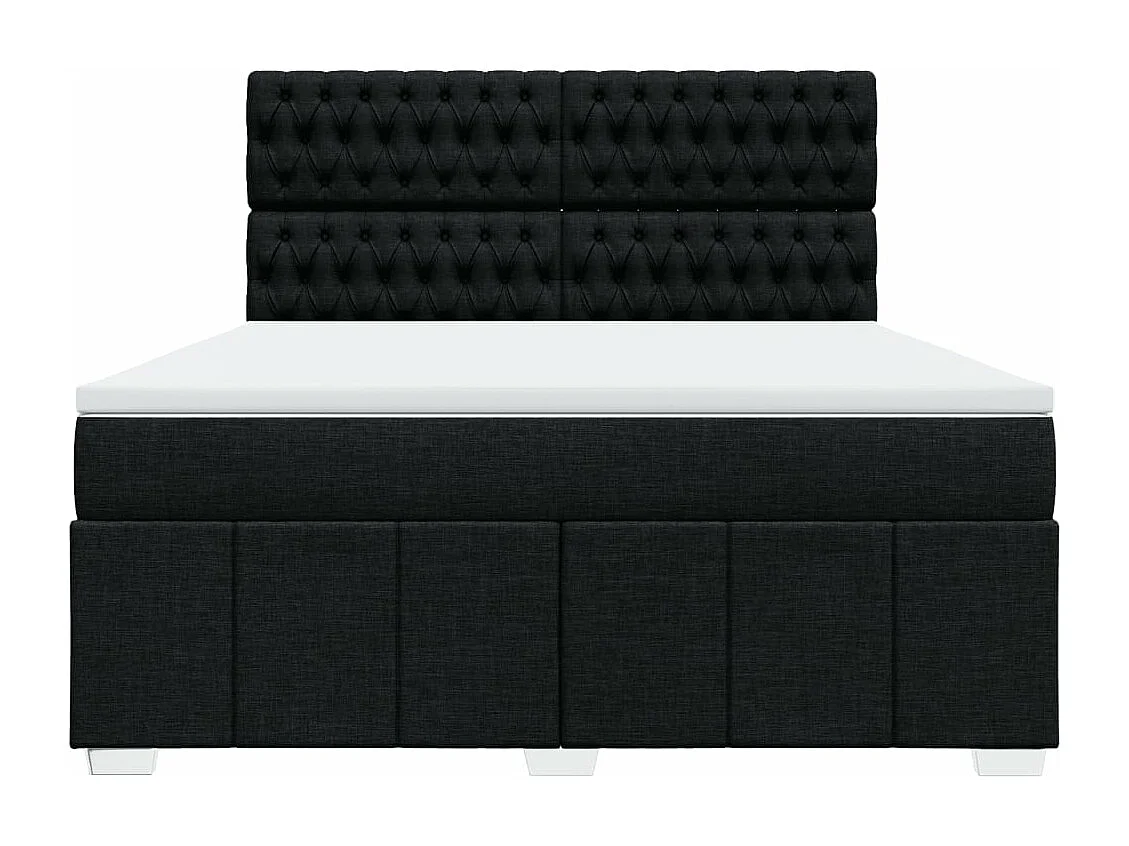 Cama com molas/colchão 180x200 cm tecido preto