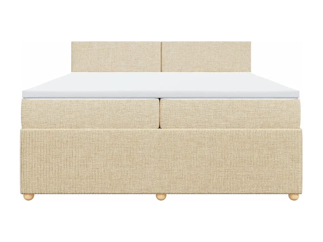 Boxspring met matras stof crèmekleurig 200x200 cm