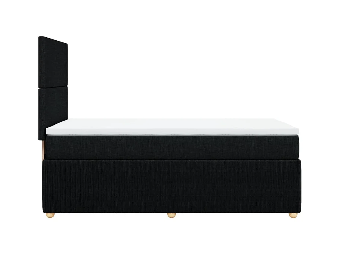 Cama com molas/colchão 80x200 cm tecido preto
