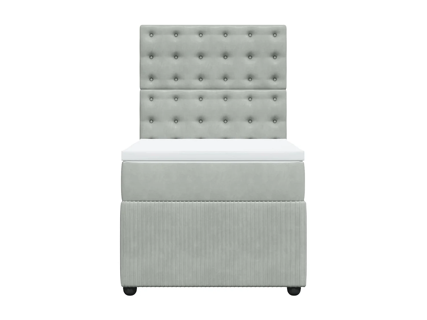 Sommier à lattes de lit et matelas Gris clair 90x200 cm Velours