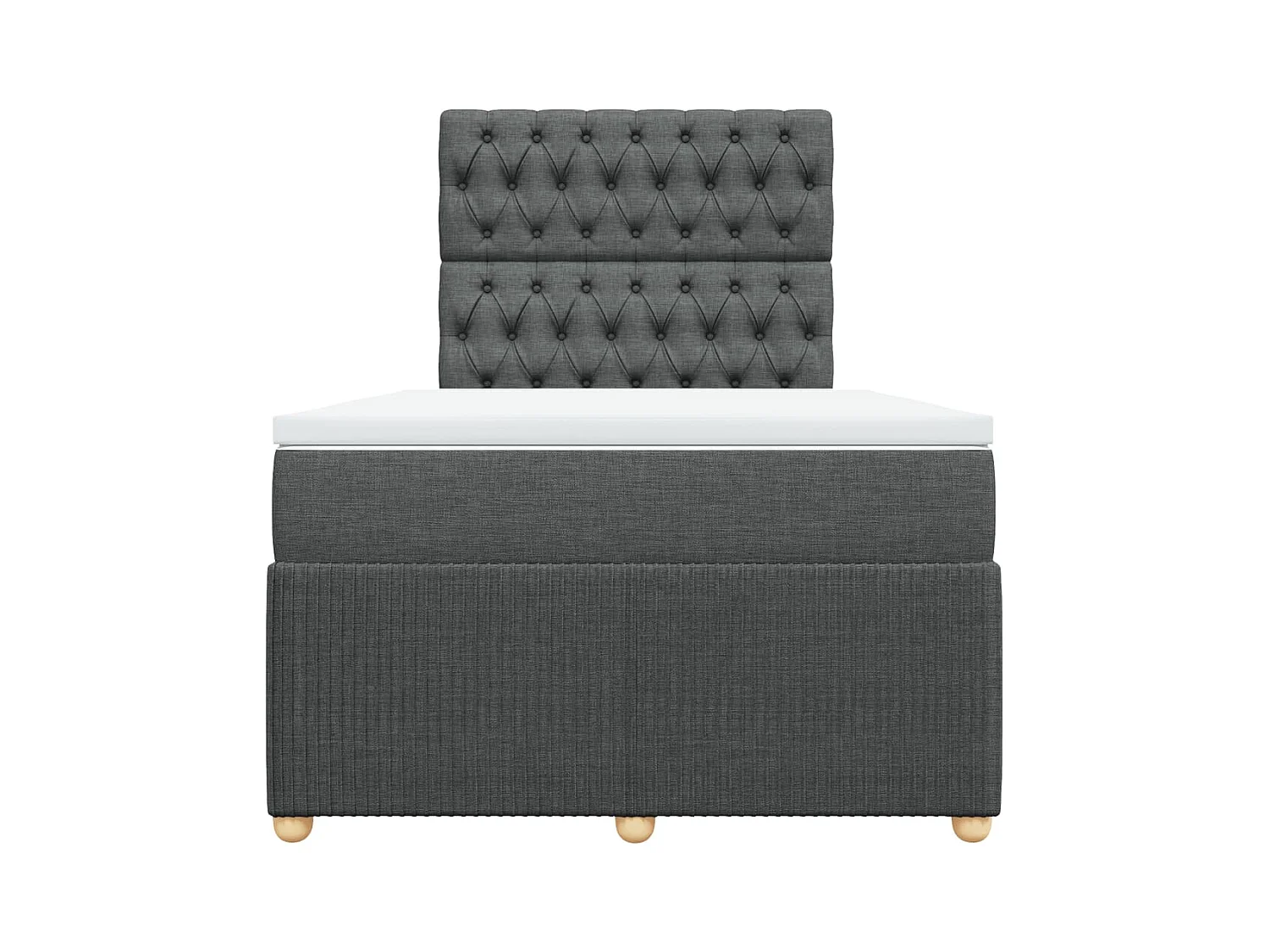 Sommier à lattes de lit avec matelas gris foncé 120x190cm tissu