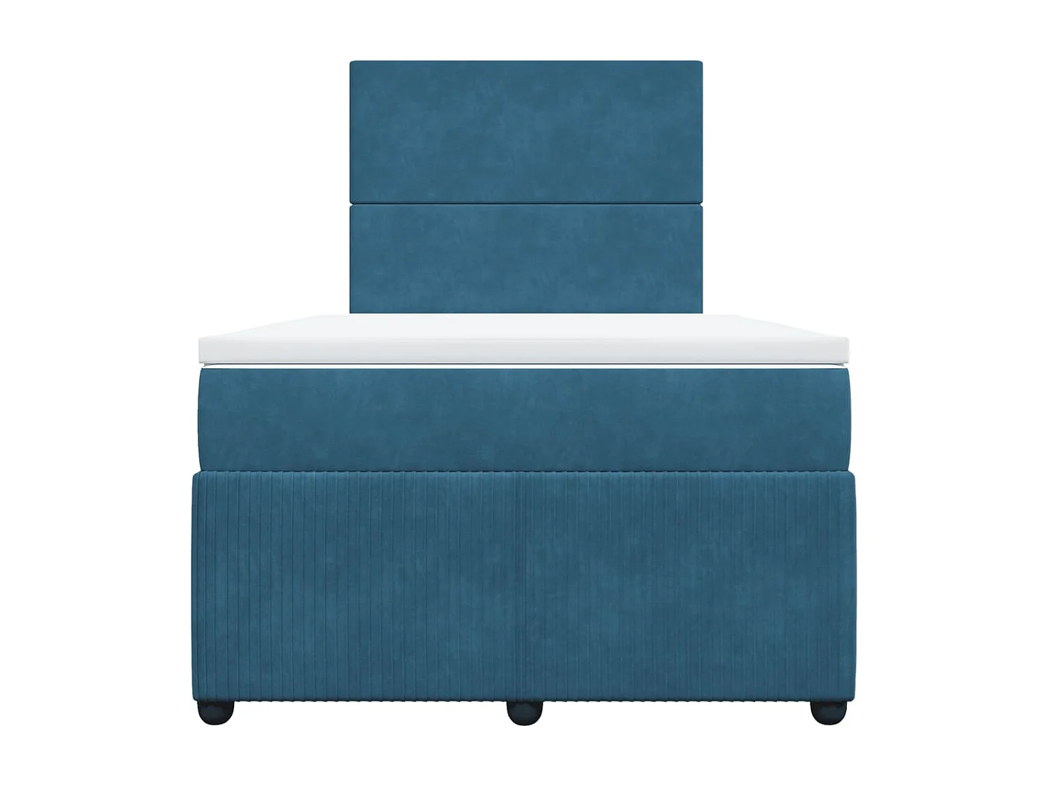 Sommier à lattes de lit et matelas Bleu foncé 120x200cm Velours