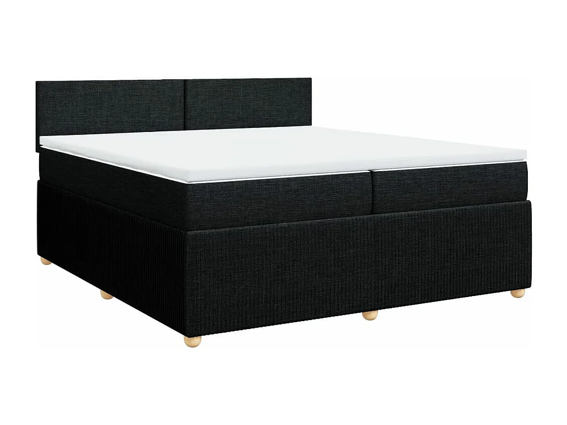 Boxspring met matras stof zwart 200x200 cm