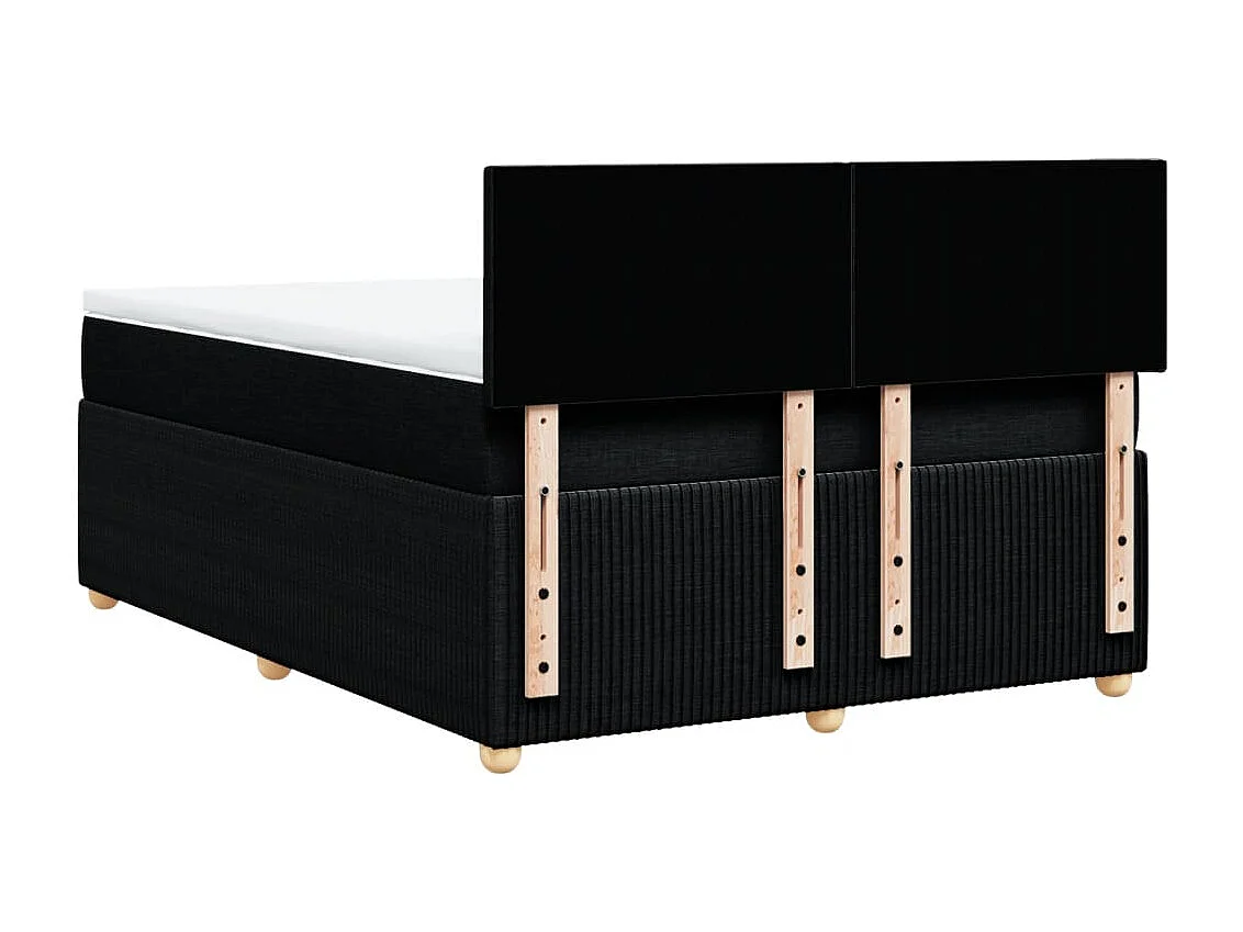 Sommier à lattes de lit avec matelas Noir 140x190 cm Tissu