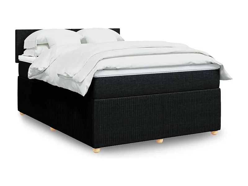 Boxspring met matras stof zwart 140x190 cm