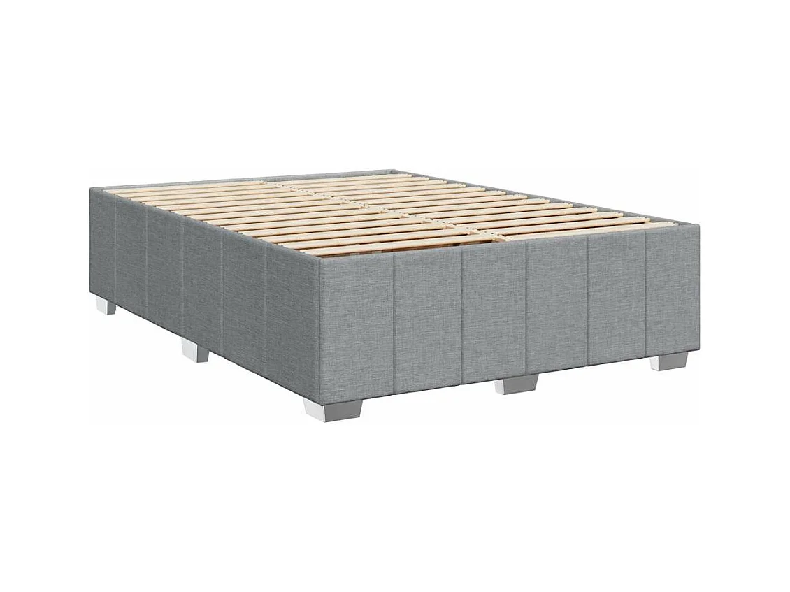Sommier à lattes de lit avec matelas Gris clair 140x190cm Tissu