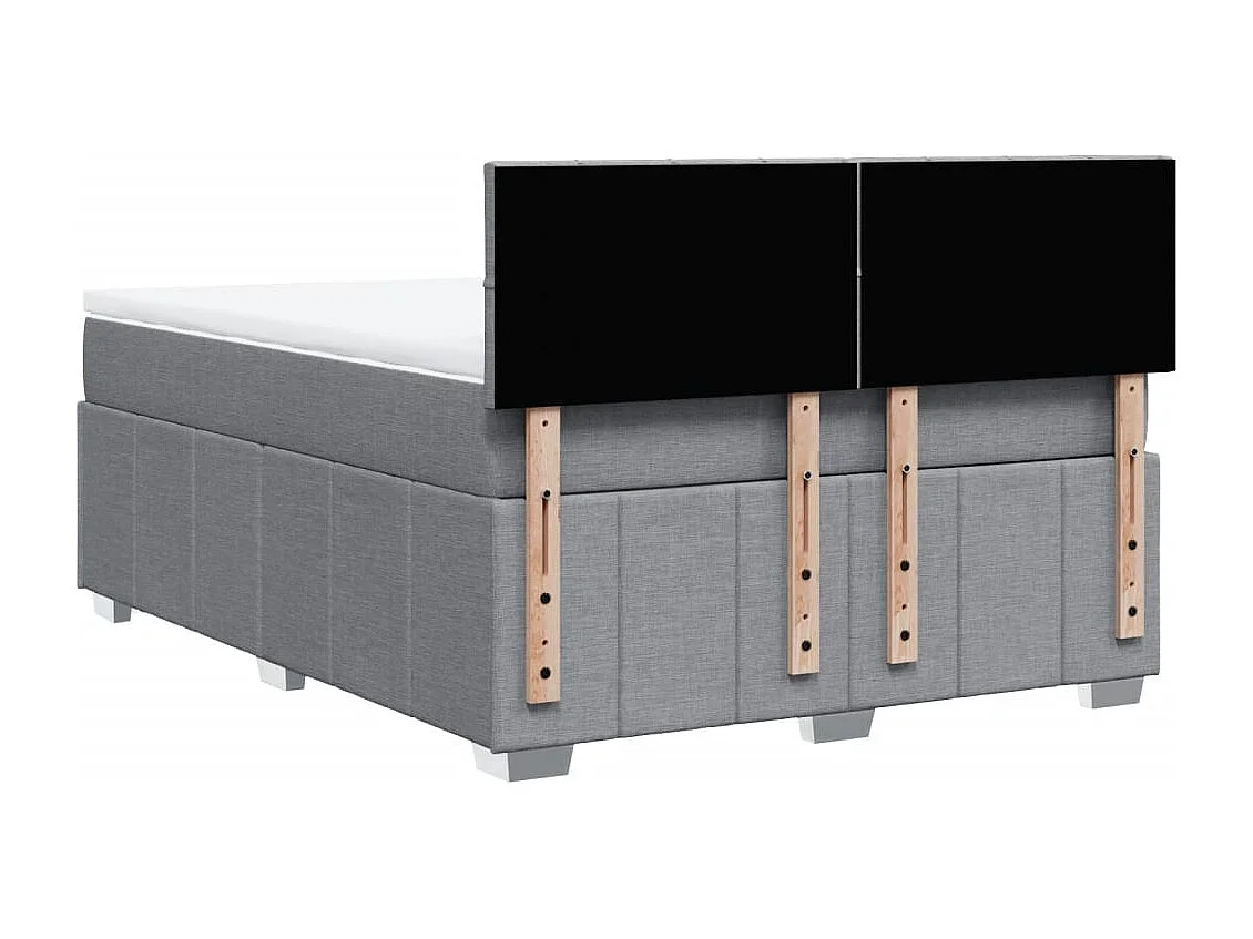 Sommier à lattes de lit avec matelas Gris clair 140x190cm Tissu
