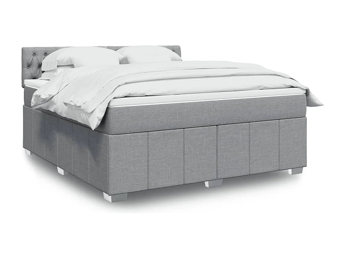 Sommier à lattes de lit avec matelas Gris clair 180x200cm Tissu