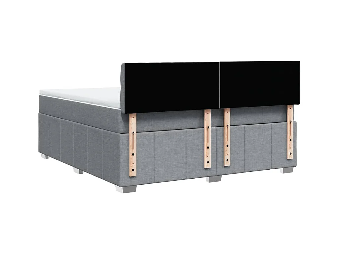 Sommier à lattes de lit avec matelas Gris clair 180x200cm Tissu