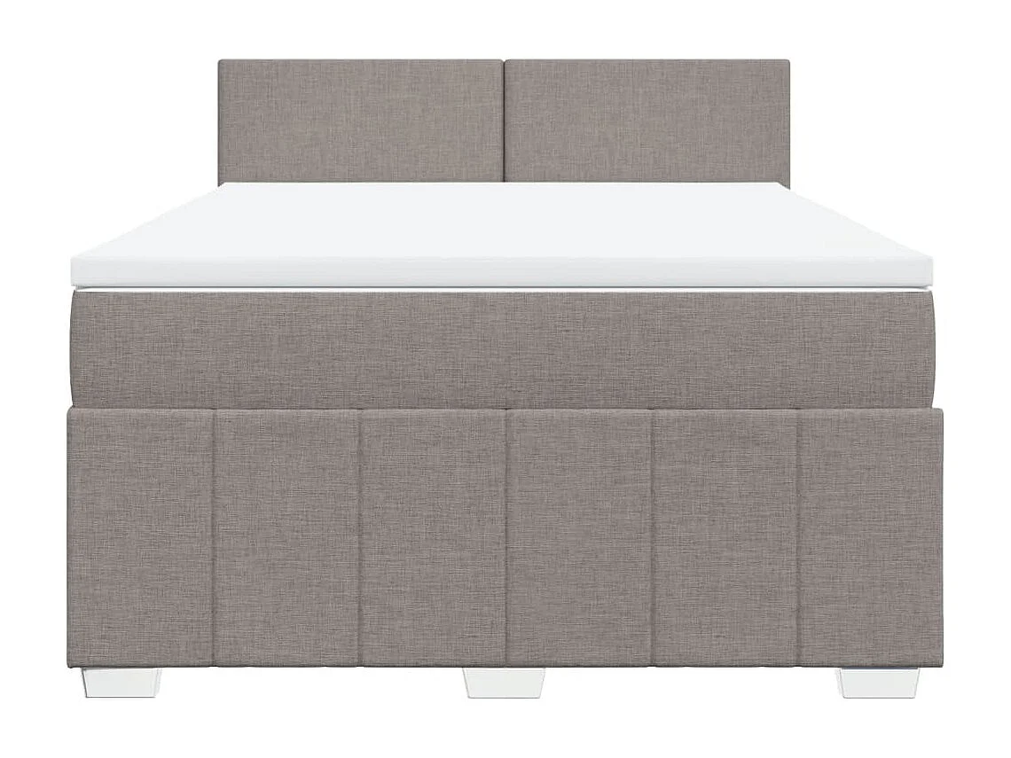 Sommier à lattes de lit avec matelas Taupe 160x200 cm Tissu