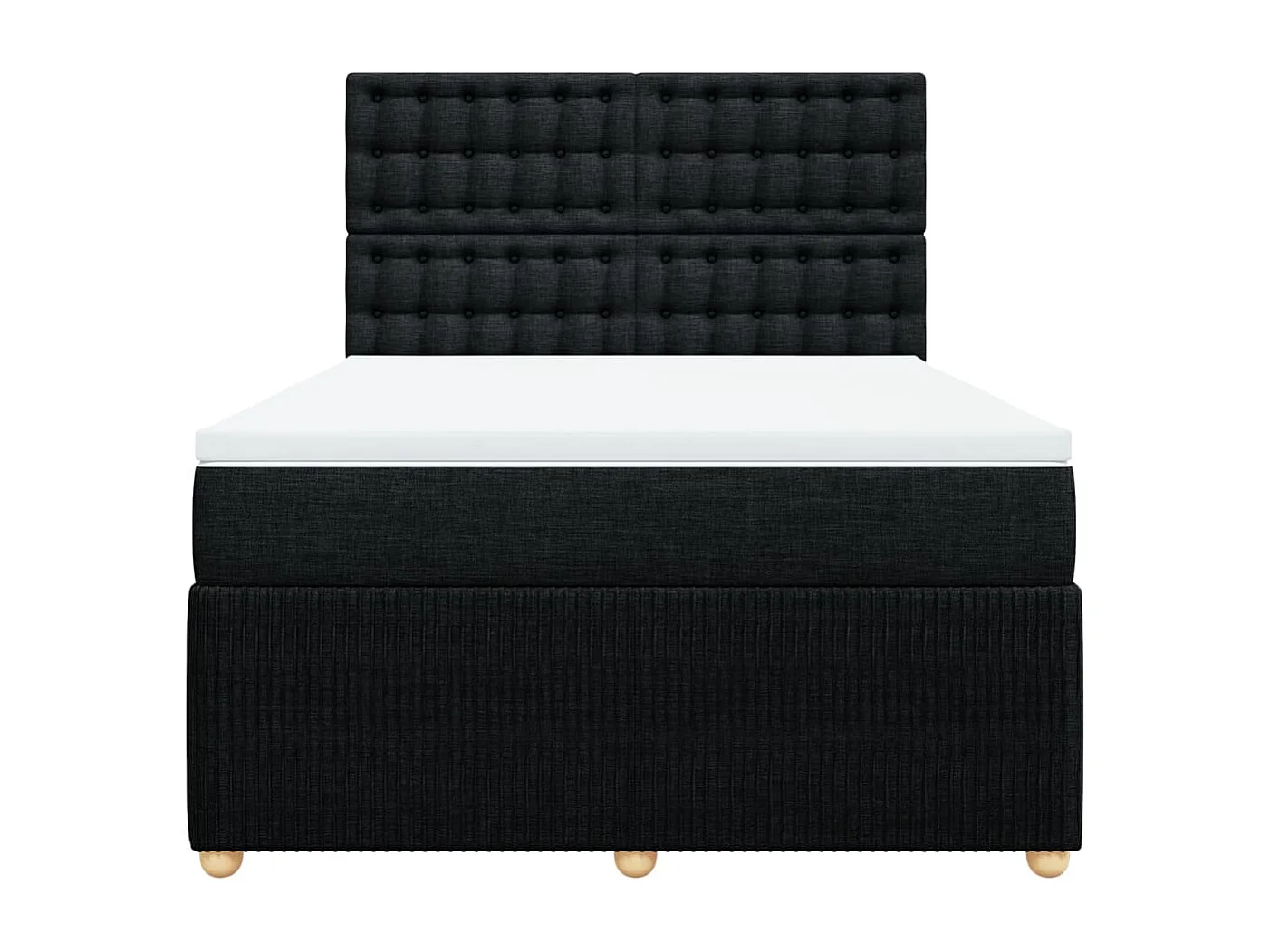 Sommier à lattes de lit avec matelas Noir 140x190 cm Tissu