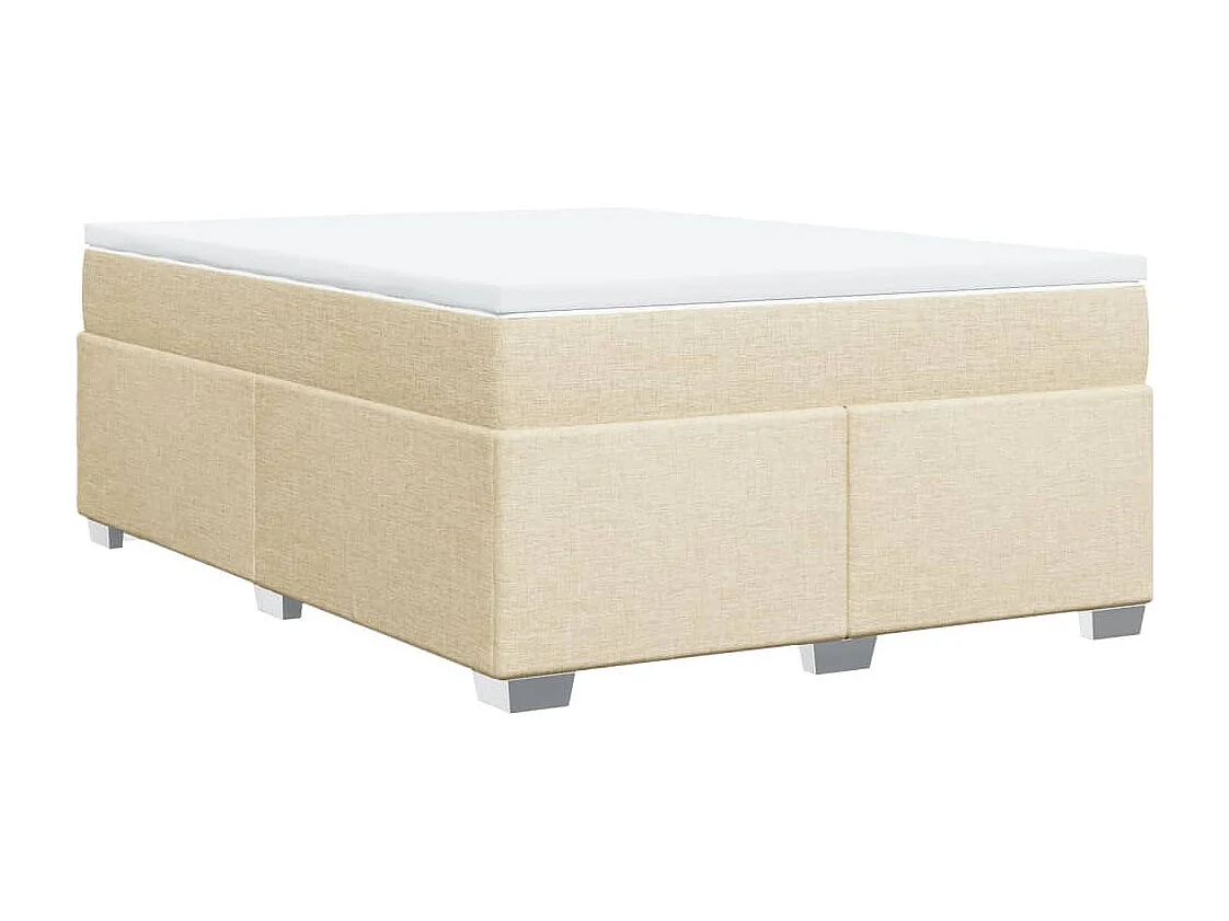 Cama com molas/colchão 160x200 cm tecido cor creme