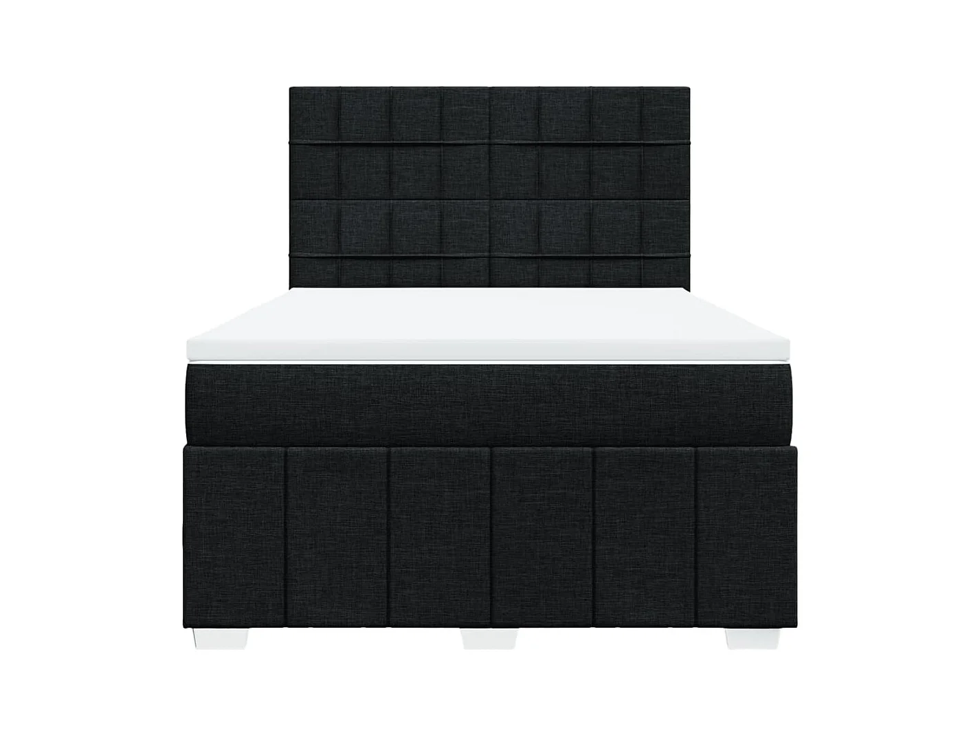 Sommier à lattes de lit avec matelas Noir 160x200 cm Tissu