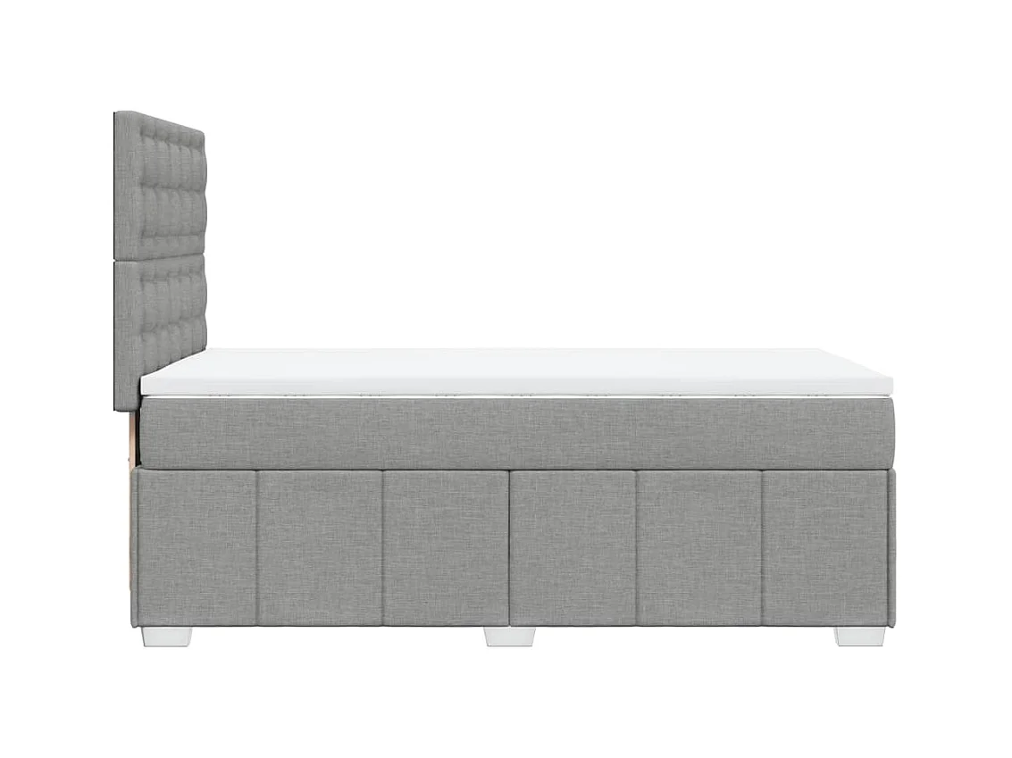 Sommier à lattes de lit avec matelas Gris clair 90x200 cm Tissu